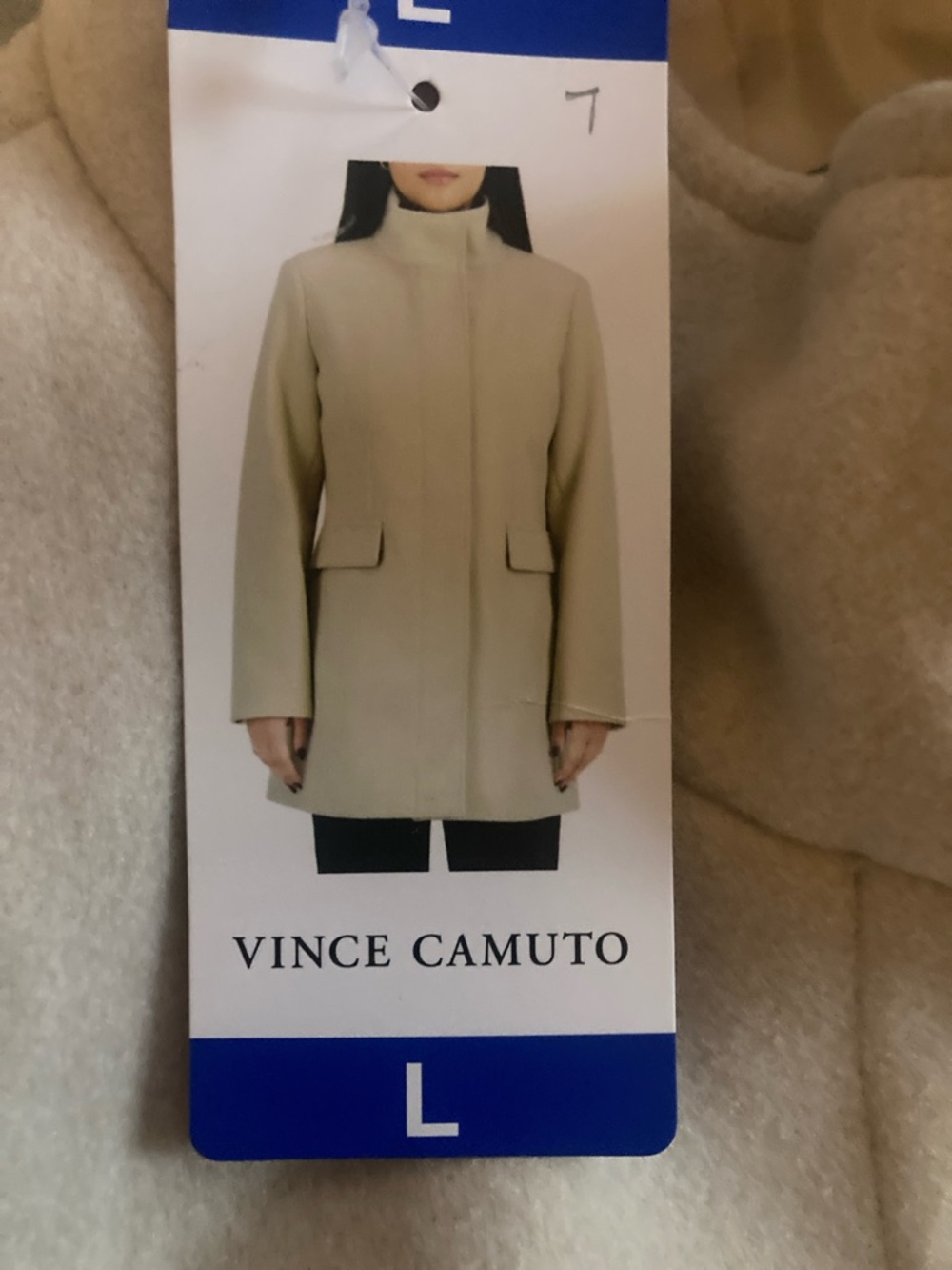Vince Camuto Cream High-Neck Pea Coat